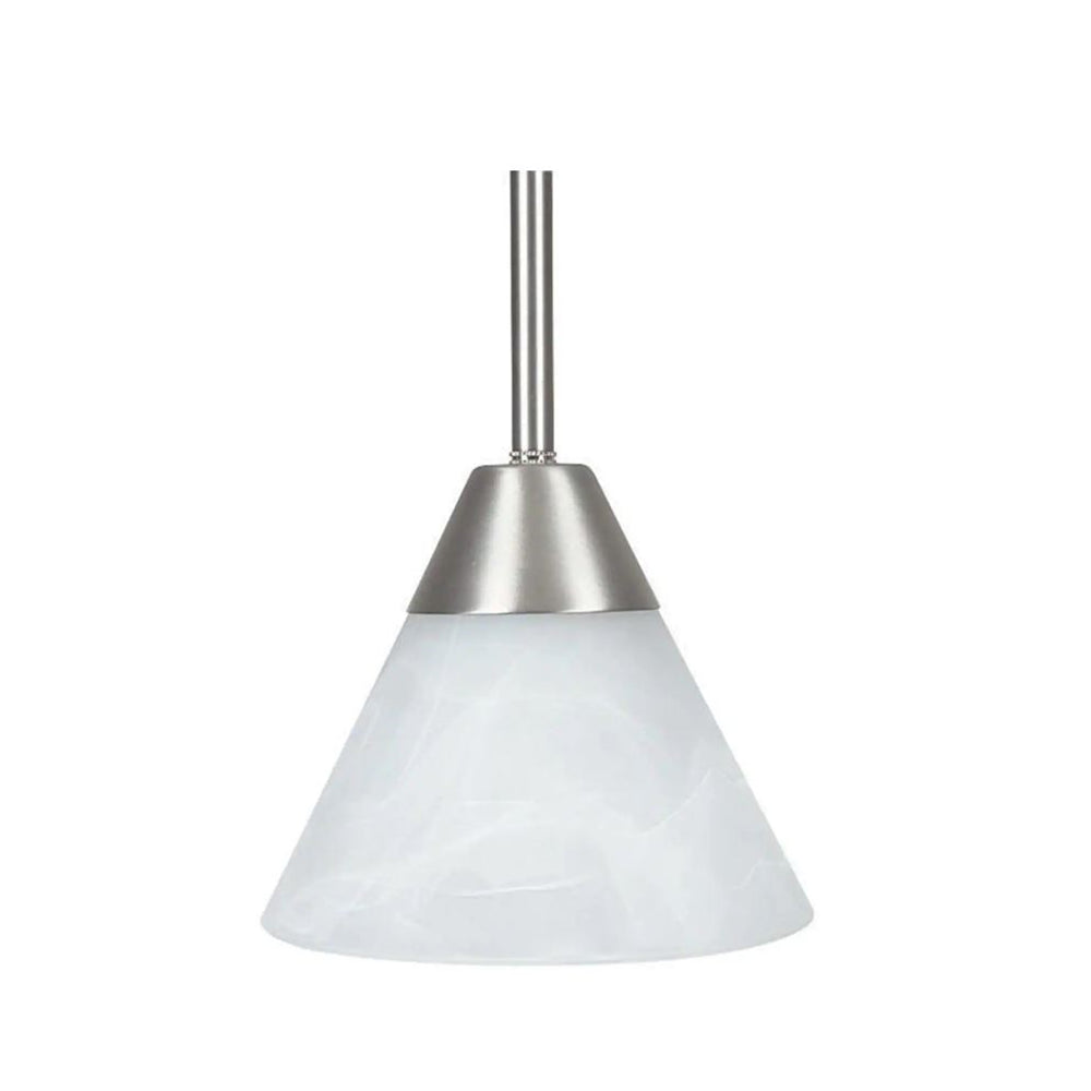 Sunset Lighting Pendant w/ Frosted White Shades, Satin Nickel Finish F1013-53