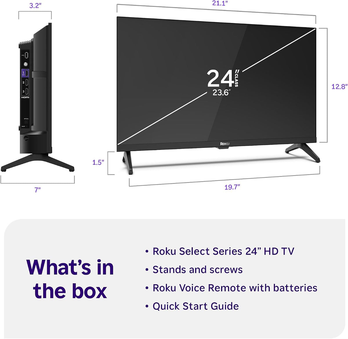 Roku - 24" Class Select Series HD LED Smart RokuTV (2025) 24R2D5-XB