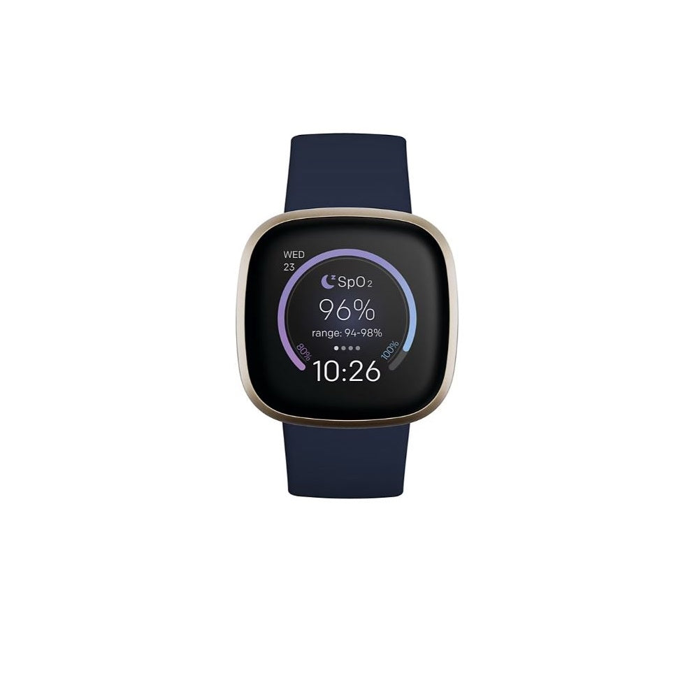 Fitbit Versa 3 Smartwatch Bundle with Small and Large Bands and Bonus Large Accessory Band - Midnight FB511GLNVS