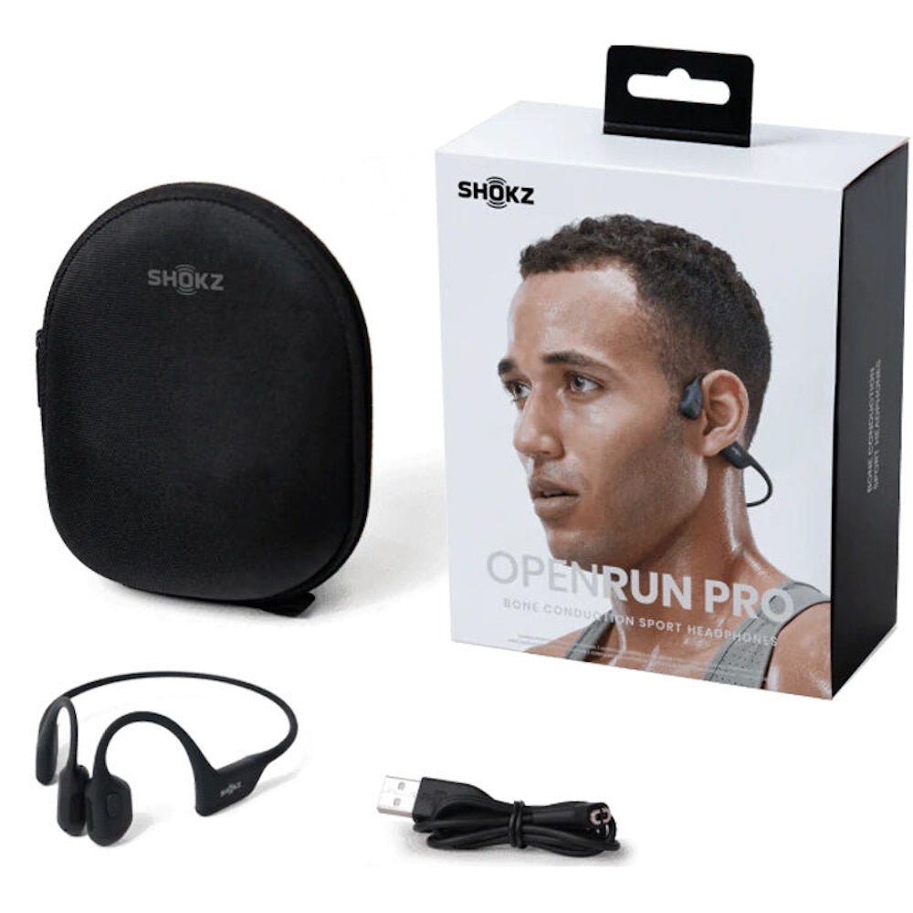 Shokz OpenRun Bone Conduction Open-Ear Endurance Headphones Black S803-ST-BK-US