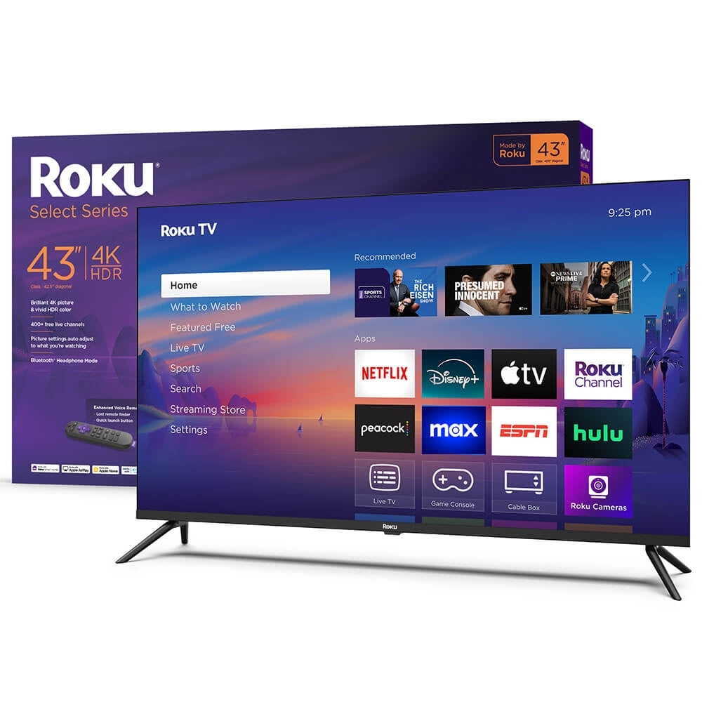 Roku 43" 4K HDR LED Smart Roku TV with Roku TV Remote 60 Hz HDR10+ 43R4C4