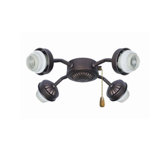 kathy ireland HOME 4-Light Arm Fitter for Ceiling Fan | Dimmable LED Light Fixture 4 Adjustable Arms Oil Rubbed Bronze F440ORB