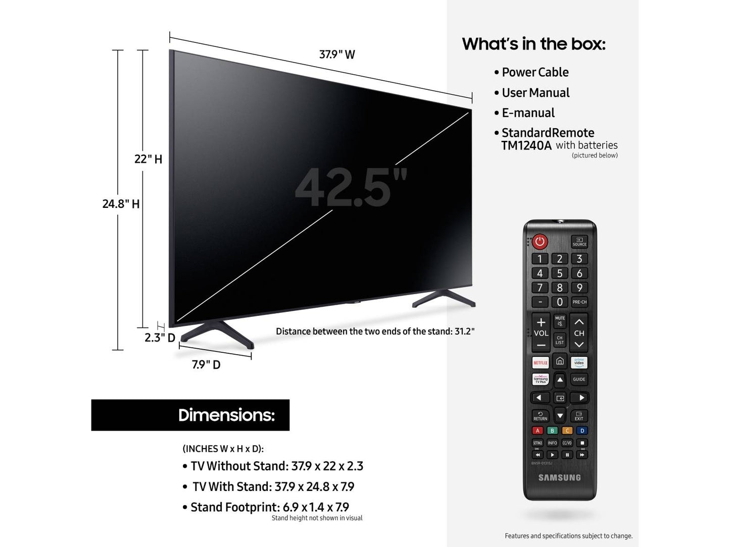 Samsung 43" TU690T LED 4K 60Hz UHD Smart Tizen TV UN43TU690T