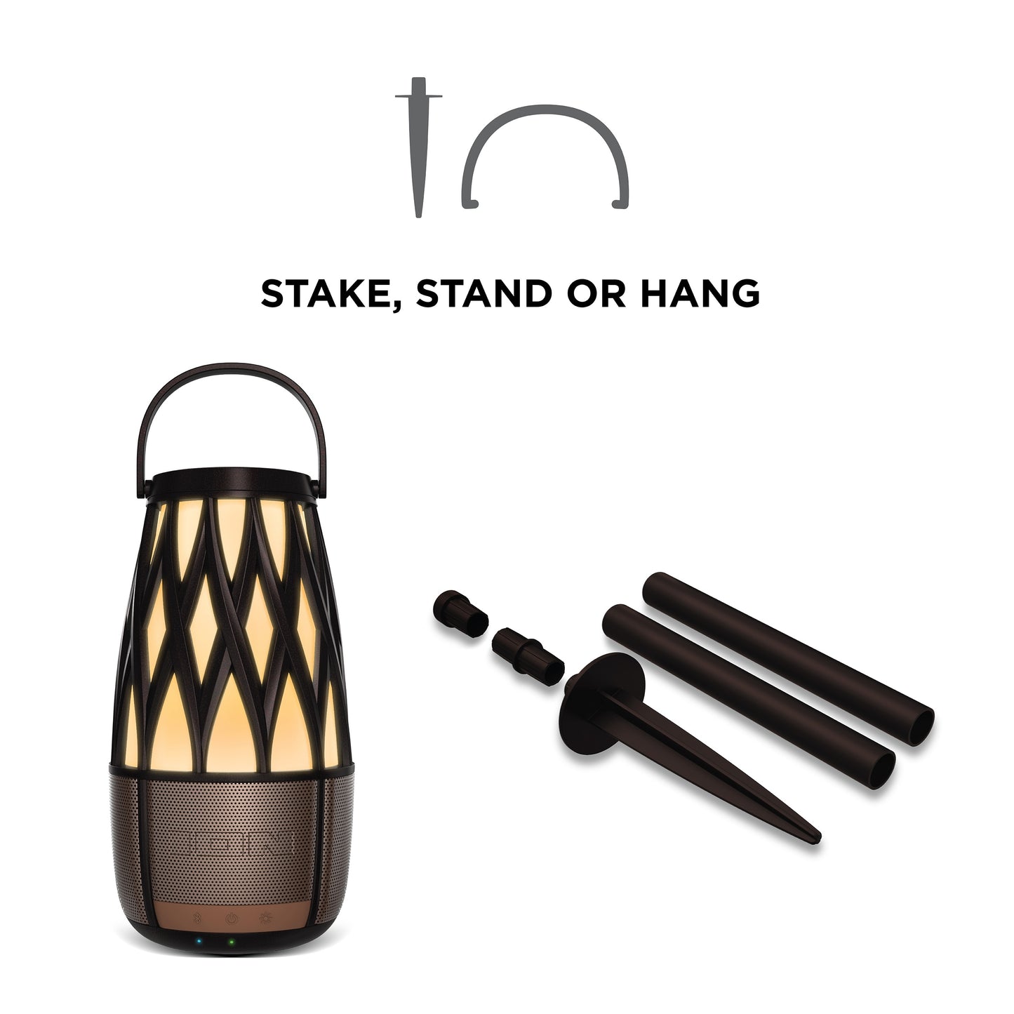 ION Audio Tahiti Link Speaker Solar Lantern-Style Outdoor Bluetooth Speaker ISP136BZ