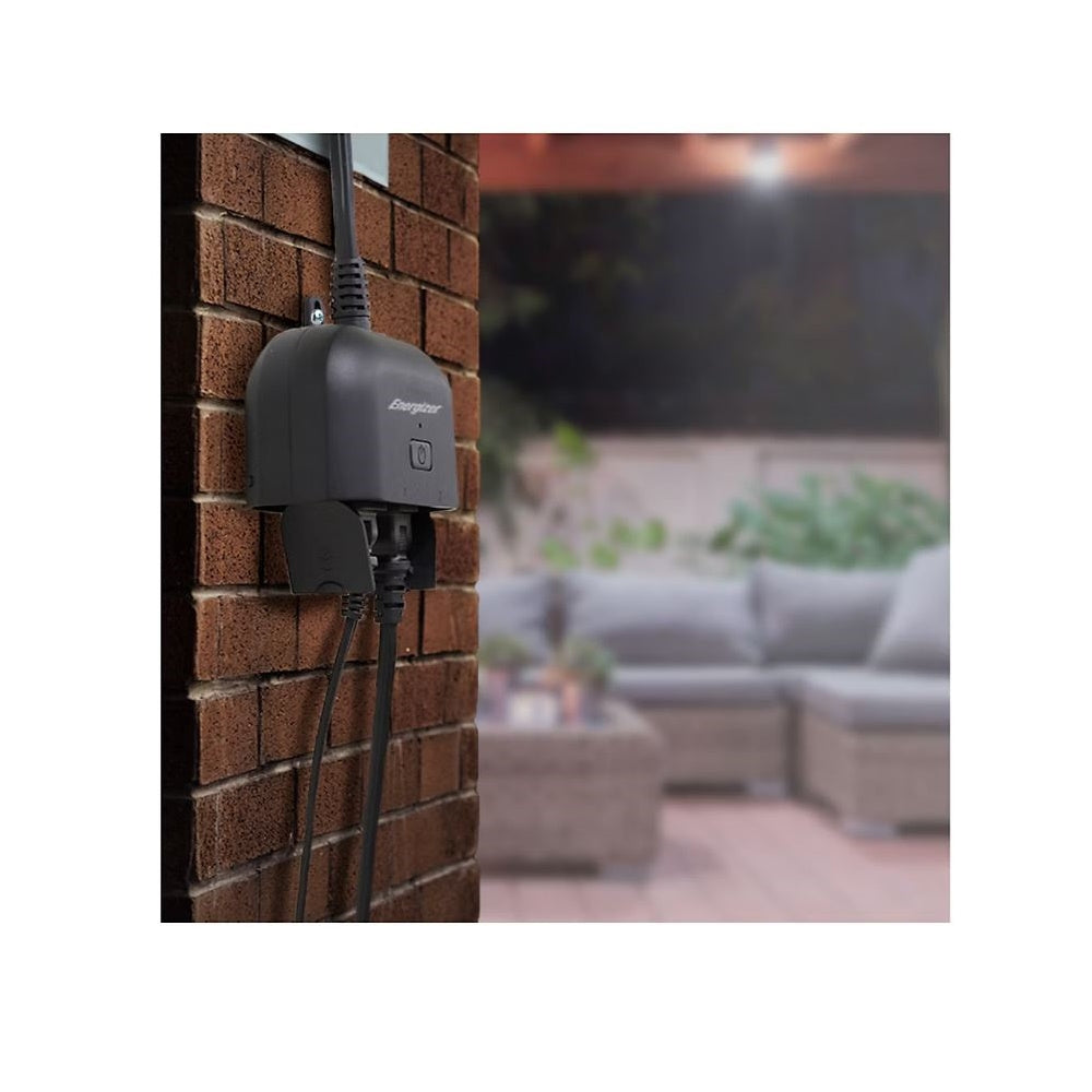 Energizer Connect Smart Wi-Fi Weather Resistant Indoor/Outdoor Plug (2nd Generation) EOX3-1002-BLK