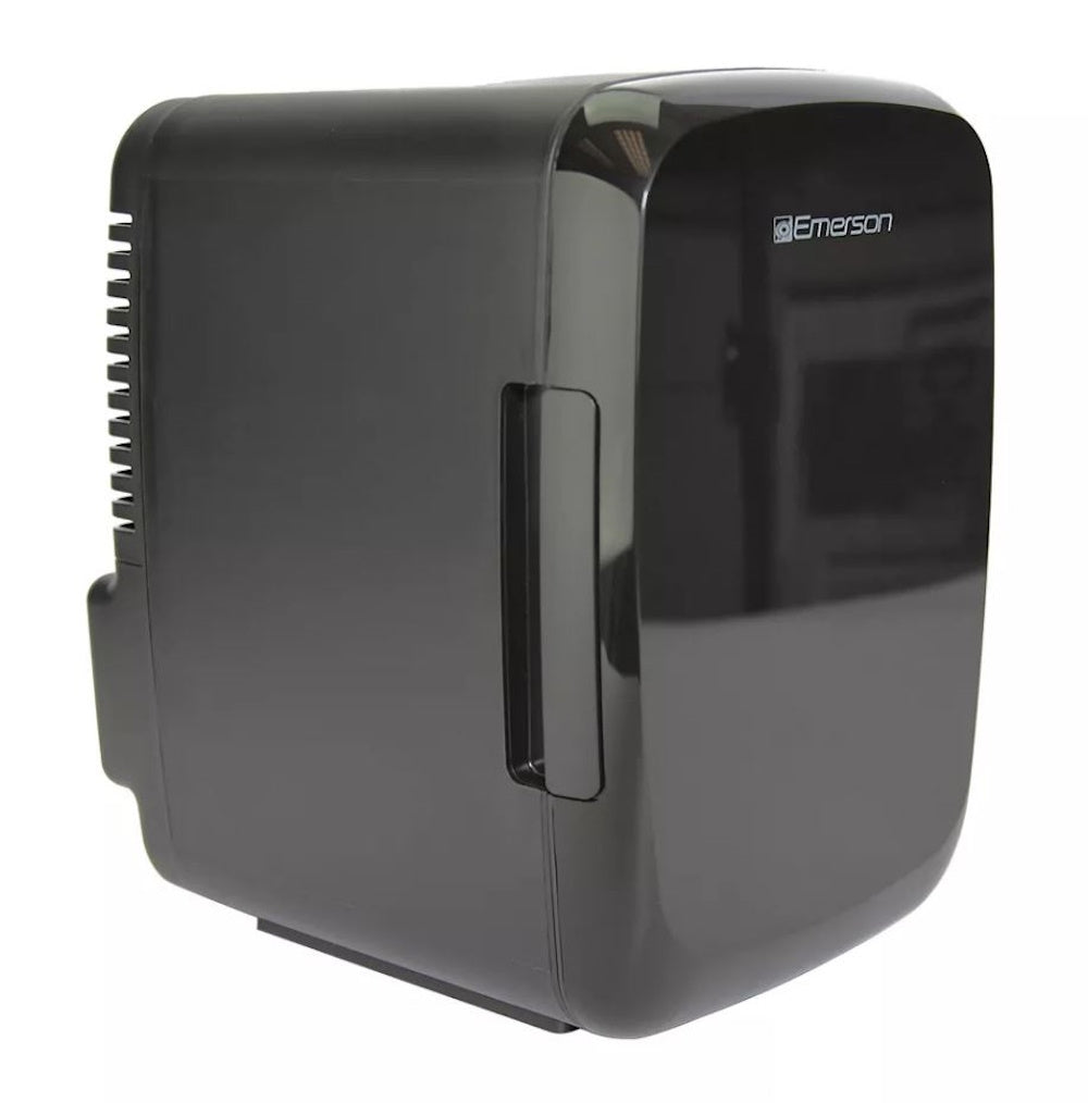 Emerson EFC-5000 Portable Mini Fridge Cooler for 6 Cans, Compact 4L Capacity Black