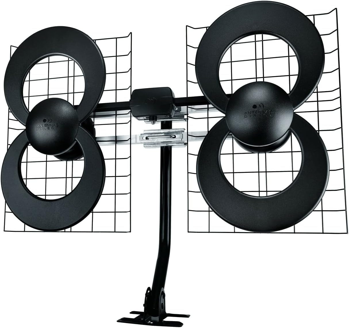 Antennas Direct C4-CJM ClearStream 4 UHF Indoor Outdoor TV Antenna, 70+ Mile Range, 4K 8K UHD w/20-inch Mast, Reflectors