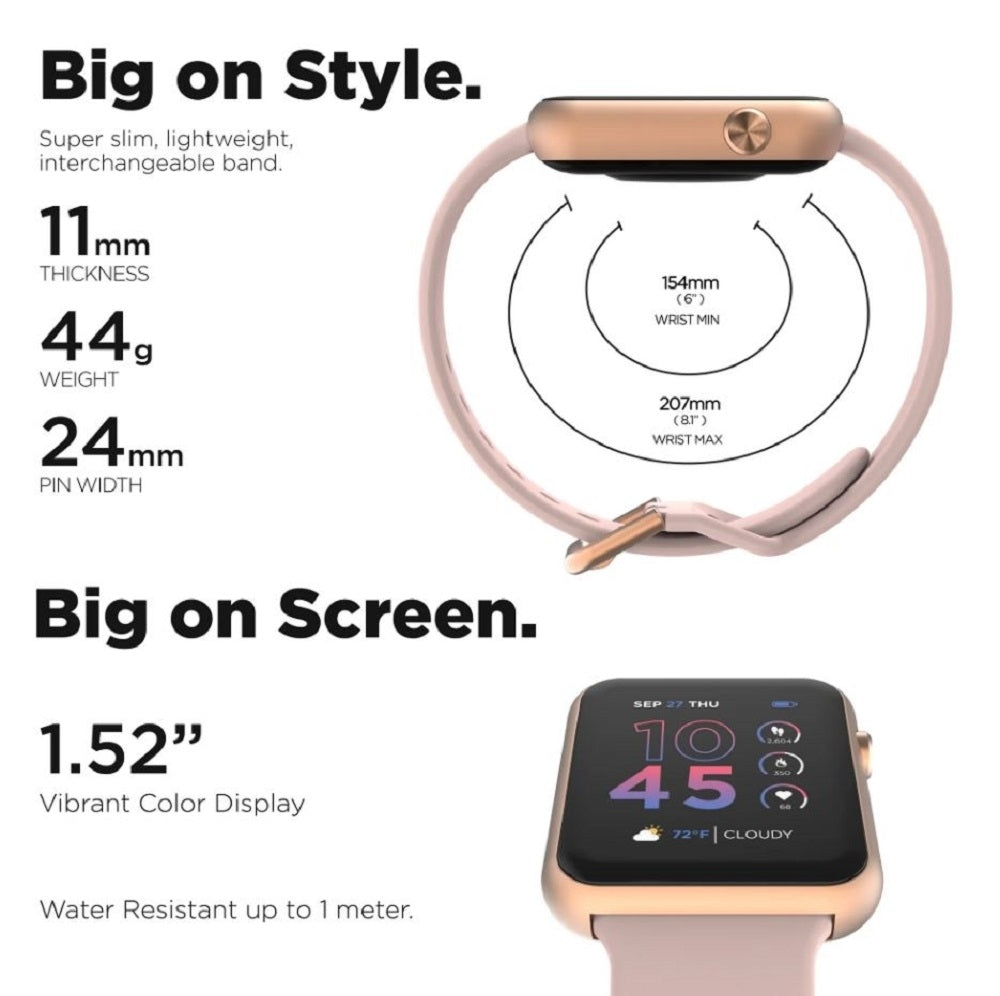iTouch Air 4 Smartwatch Rose Gold Case With Blush Silicone Strap 41mm TA4M01-C12