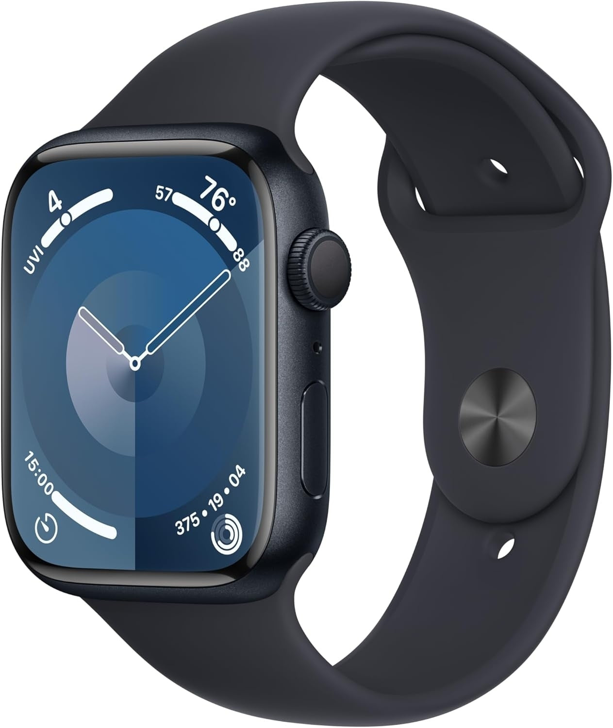 Apple Watch Series 9 (GPS) 45mm Midnight Aluminum Case Sport Band M/L MR9A3LL/A
