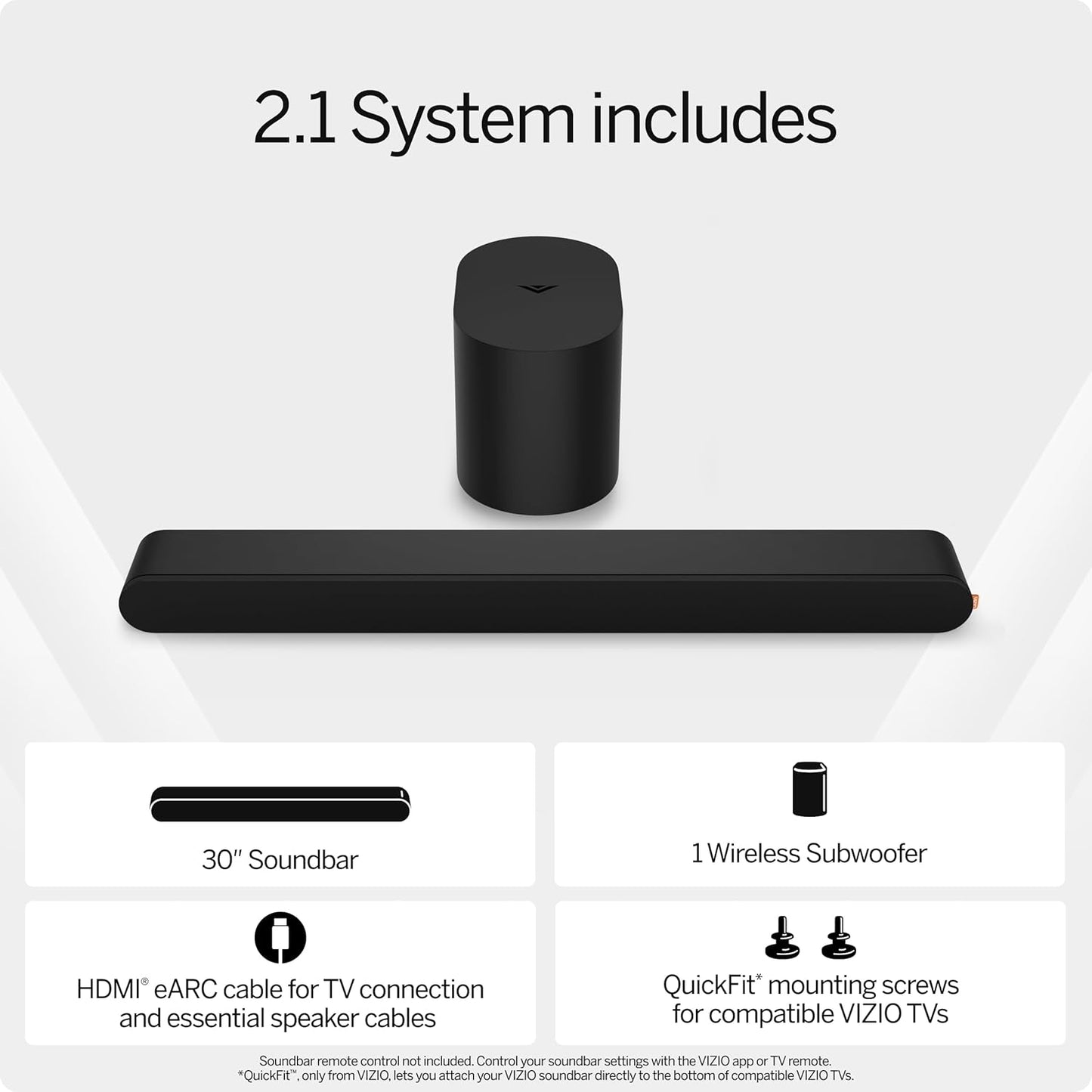 Vizio 2.1 Soundbar & Wireless Subwoofer w/ Dolby Atmos, DTS:X BLK SV210M-0808