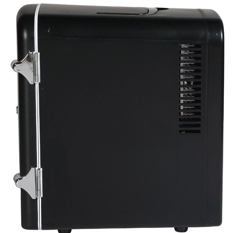 Frigidaire 6 Can/4L Mini Personal Retro Fridge Cooler Includes AC Power Cord and 12V Car Adapter EEFMIS229-BLACK