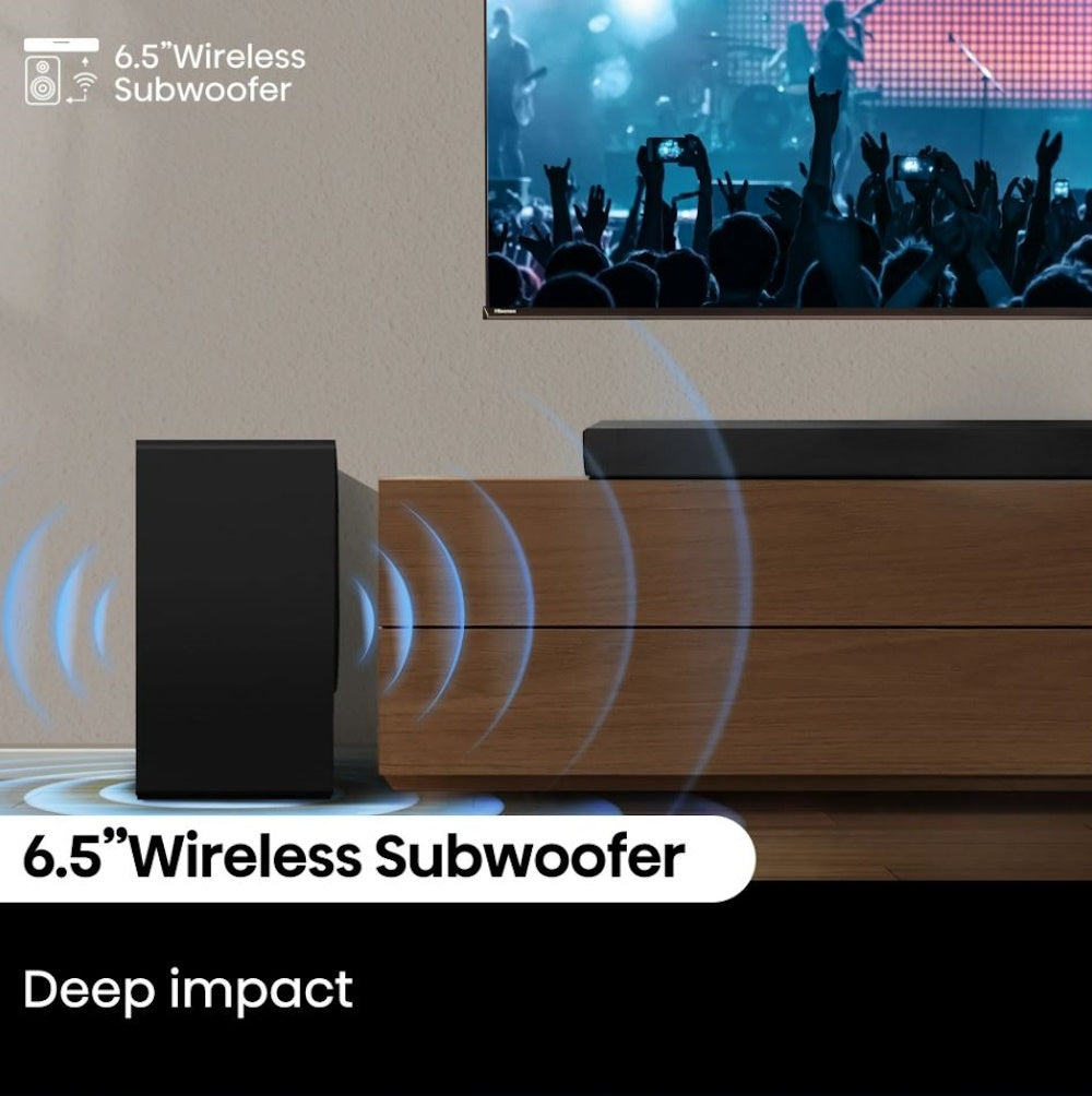 Hisense 3.1 Channel 380W Soundbar w/ Wireless Subwoofer & Dolby Atmos R632