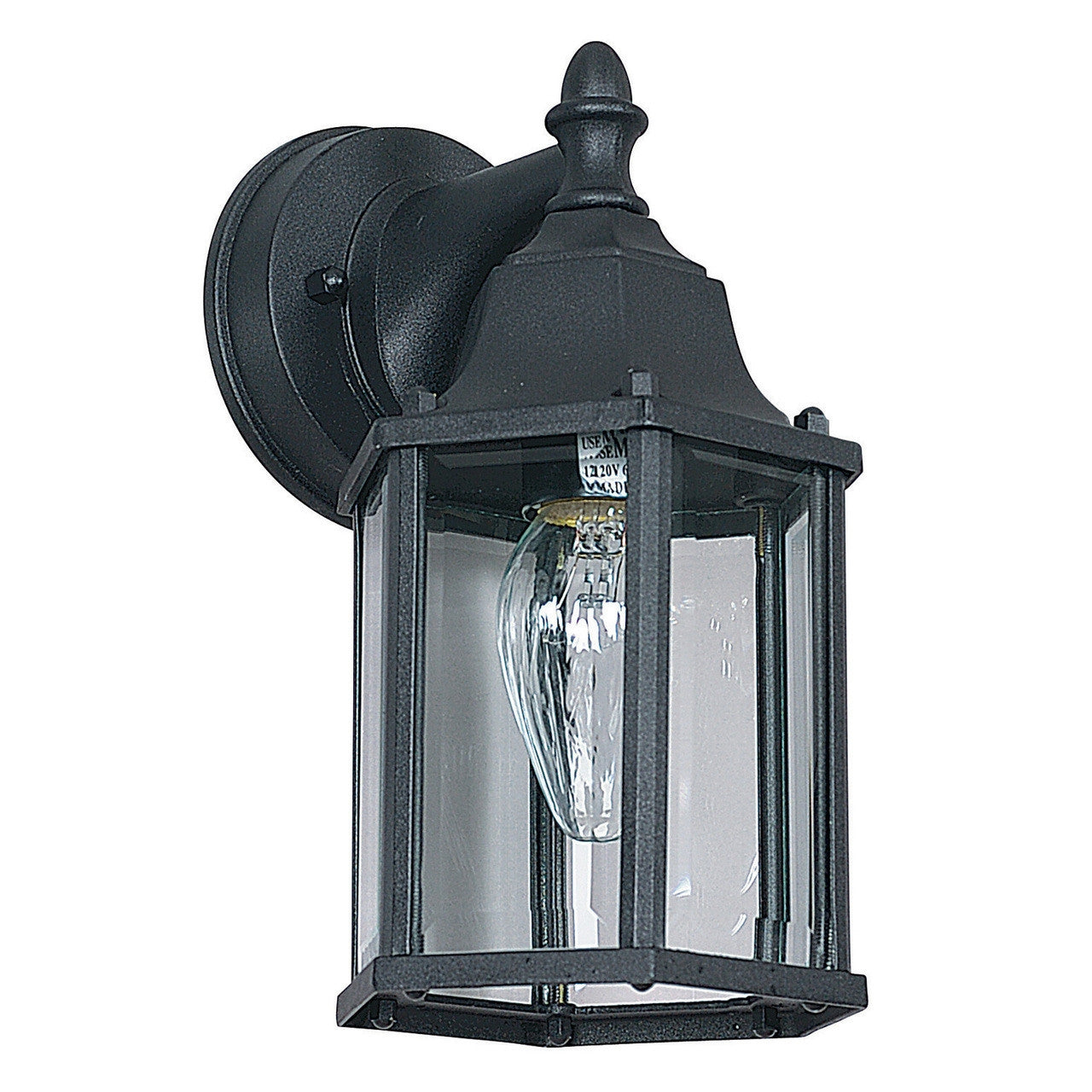 Sunset Lighting F7851-31 Outdoor Wall Sconce with Clear Beveled Glass Black Finish