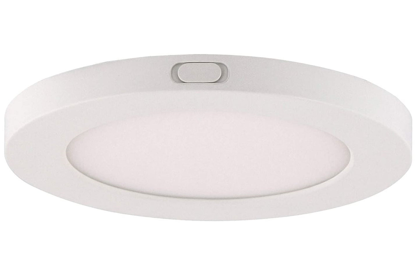 Sunset Lighting F8204-30 LED Surface Mounted Round Panel Light - Frosted PC, Dimmable - White Finish
