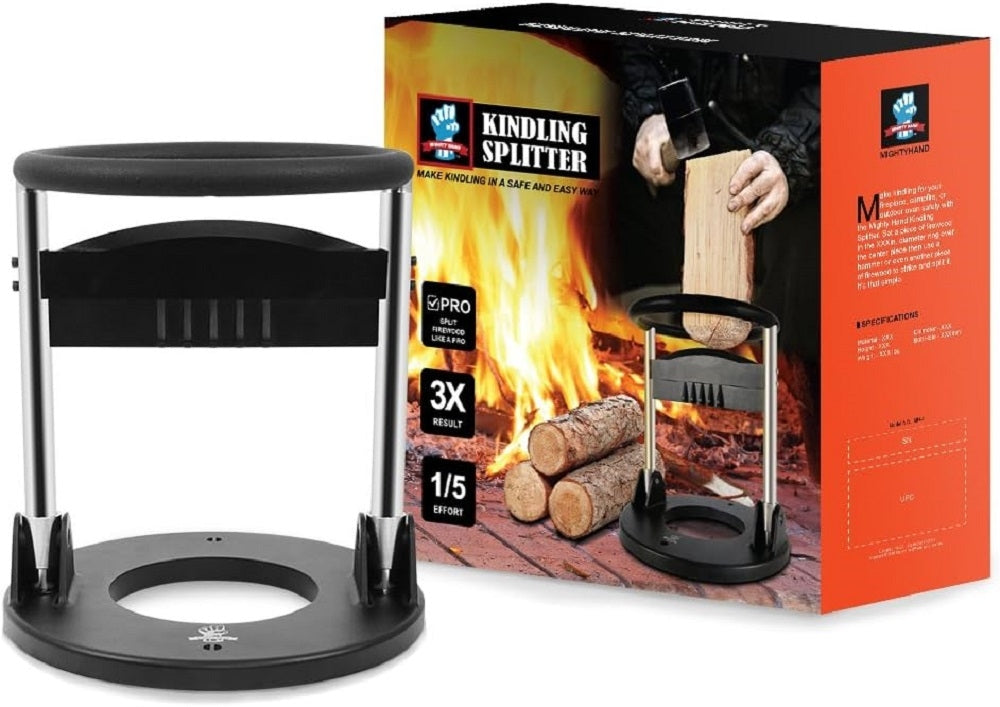 Effortless Mighty Hand Kindling Splitter - 7 lb Log Splitter with Splitting Wedge and Easy Assembly MH-1