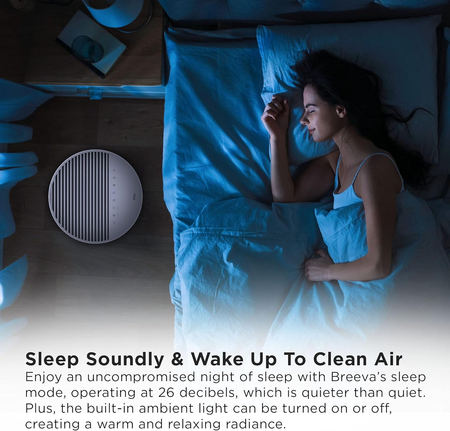 TCL Breeva A3 Smart Air Purifier, up to 1230 sq. ft., 5-Stage Filtration System, True HEPA (H13) Removes 99.97% of Dust / Bacteria / Odors, App & Voice Control, Ultra-Quiet, White, A315W