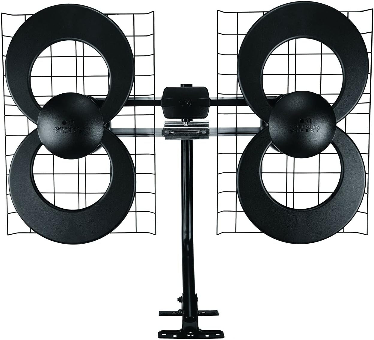 Antennas Direct C4-CJM ClearStream 4 UHF Indoor Outdoor TV Antenna, 70+ Mile Range, 4K 8K UHD w/20-inch Mast, Reflectors