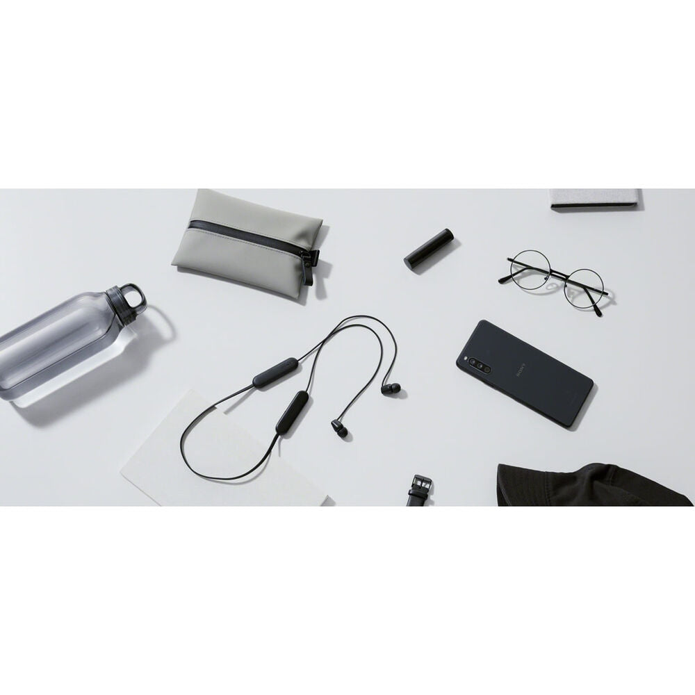 Sony WIC100/B Wireless In-Ear Headphones Black, Built-In Mic for Hands-Free Calls