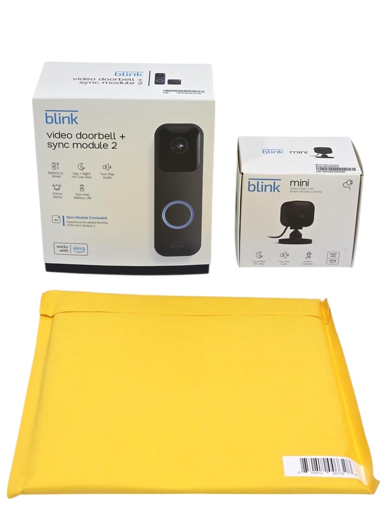 Blink Video Doorbell with Indoor Mini Camera, Sync Module 2 and Yard Sign