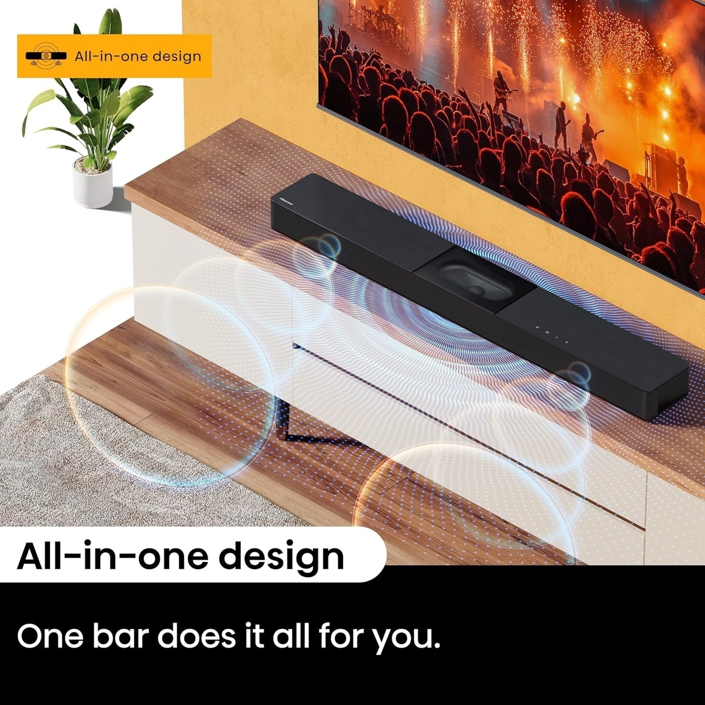Hisense A620 2.1 Channel 240W Soundbar with Built-in Subwoofer Black