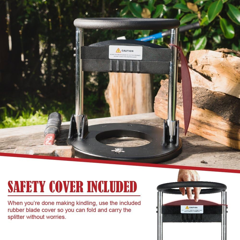 Effortless Mighty Hand Kindling Splitter - 7 lb Log Splitter with Splitting Wedge and Easy Assembly MH-1