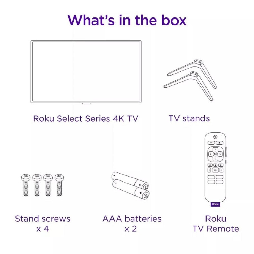 Roku 50" 4K LED Smart Roku TV Streaming Capability, TV Apps, Wi-Fi 50R4A4