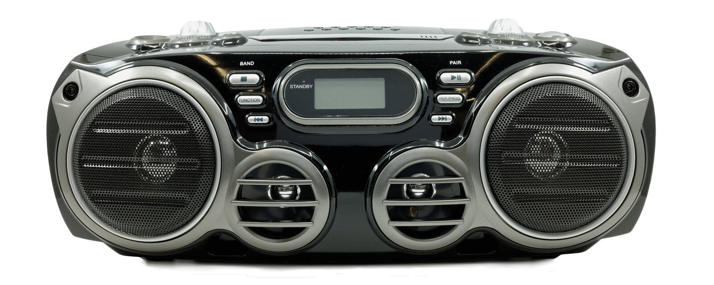 Proscan PRCD682BT Black Bluetooth Portable CD Radio Boombox with AM/FM Radio