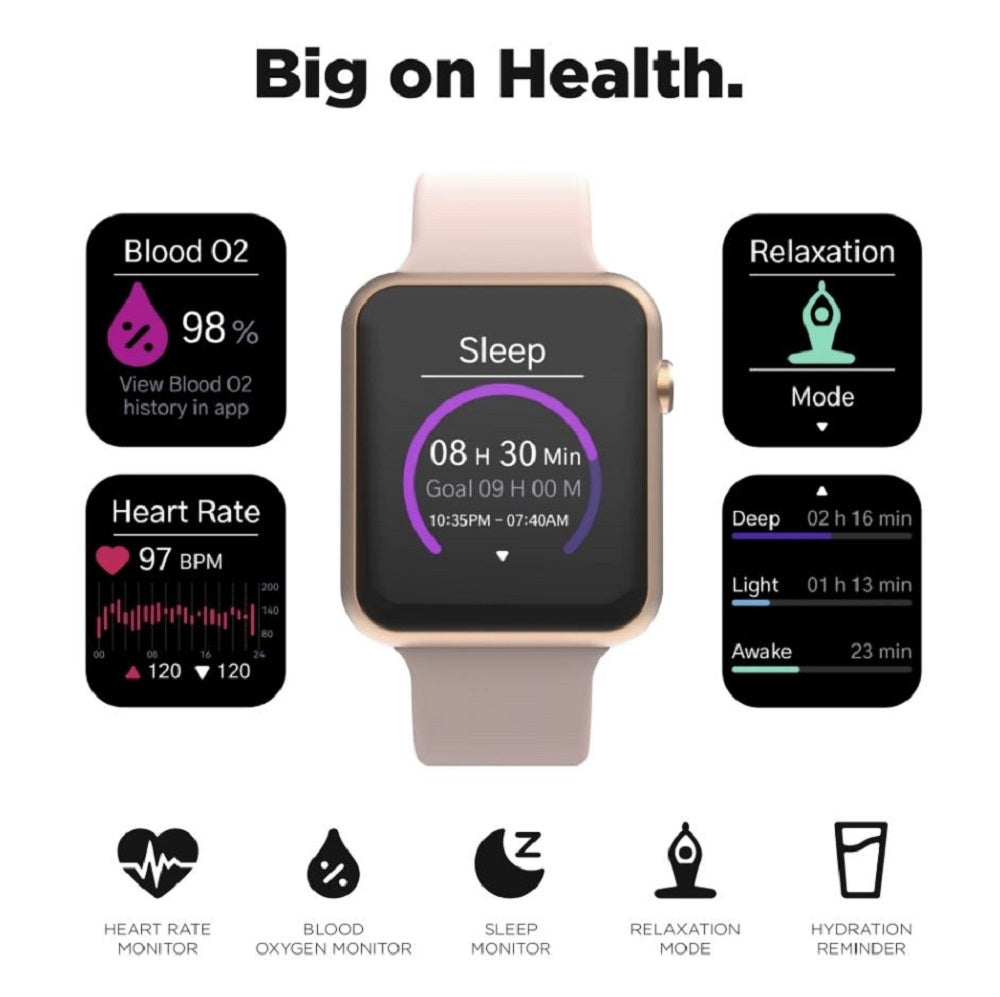 iTouch Air 4 Smartwatch Rose Gold Case With Blush Silicone Strap 41mm TA4M01-C12