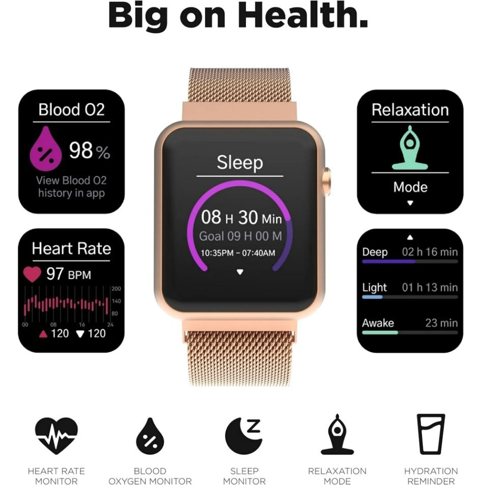 iTouch Cellular 41mm Rose Gold Mesh Case with Rose Gold Strap Band TA4M02-C29