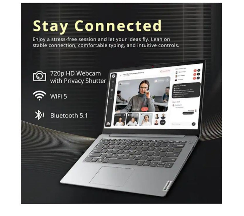 Lenovo 14" IdeaPad 1i HD Intel Celeron N4500 4GB/128GB PCIe SSD Win 11 Home S Mode Laptop 82LV0075US