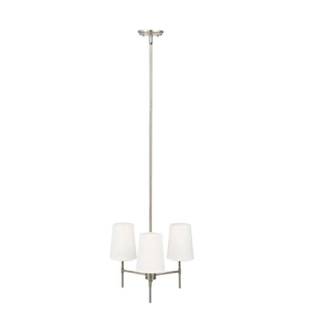 Sunset 3-Light Medium Base Remi Chandelier With White Fabric Shade F18203-80