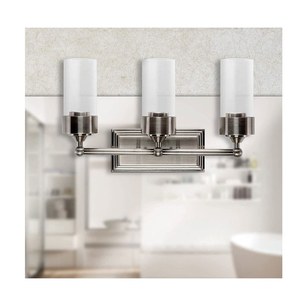 Sunset Lighting F17103-57 Esquire Three Light Vanity - Clear Glass, Dimmable - With Antique Gunmetal Finish
