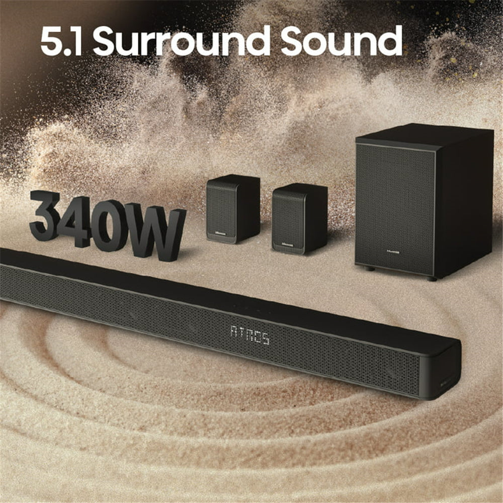 Hisense 5.1 Channel Soundbar with Wireless Subwoofer AX5100G - Black