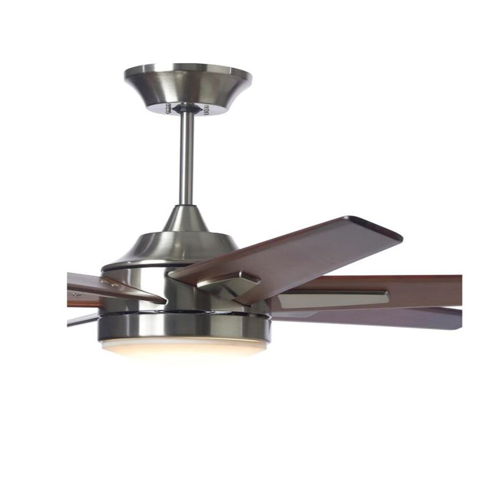 Emerson Rah Eco 60" Brushed Steel Ceiling Fan w/ LED Light Sunburst Walnut Blades CF915W60BS