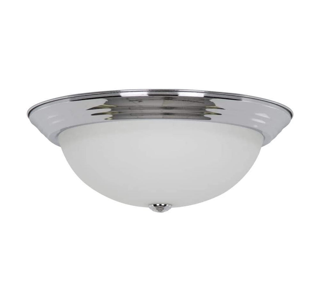 Sunset Lighting 3-Light 15" Flush Mount White Glass Polished Chrome F7644-15