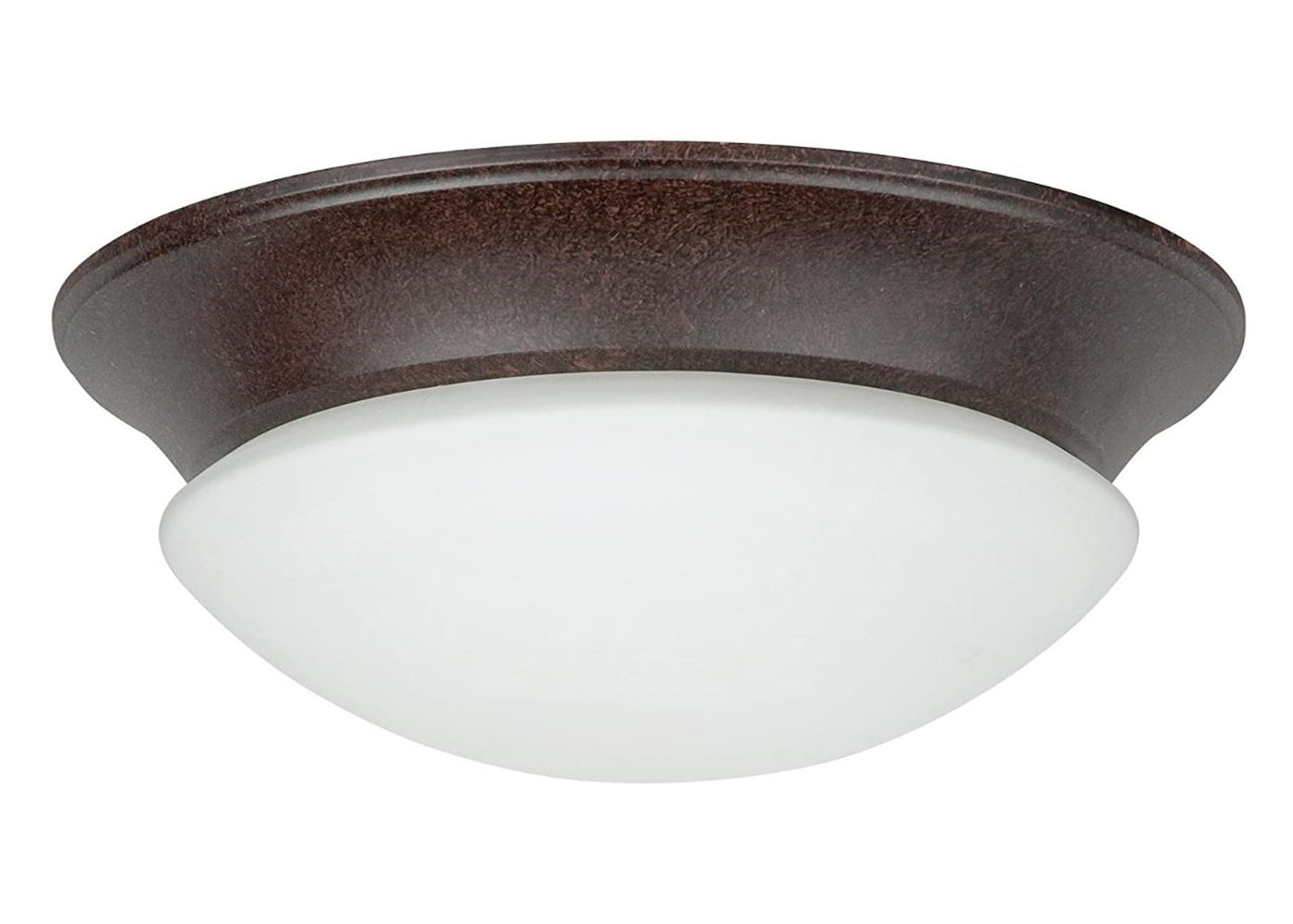 Sunset Lighting 12" 2-Light Flush Mount 60W Twist on Satin Opal Glass Rubbed Bronze Finish F7130-62