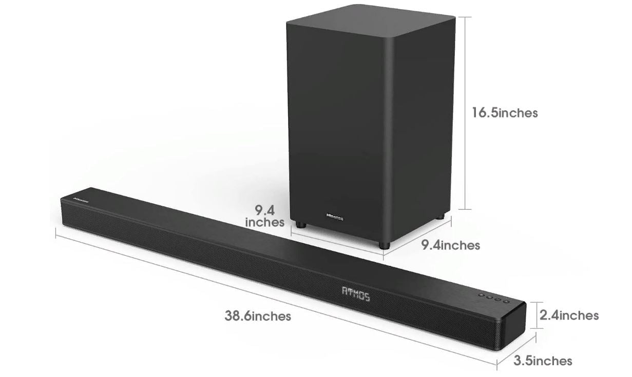 Hisense 3.1-Channel Soundbar with Wireless Subwoofer Black HS312