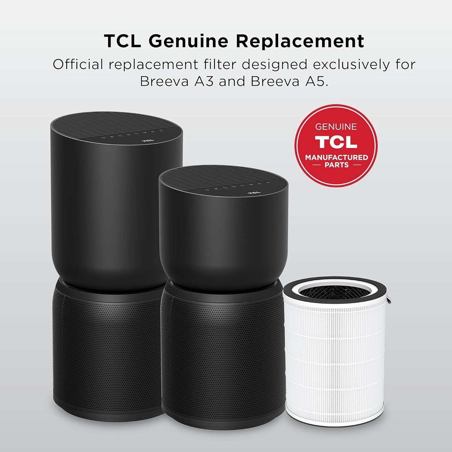 TCL Air Purifier True HEPA Replacement Filter for Breeva A3 & Breeva A5 - White AR3S