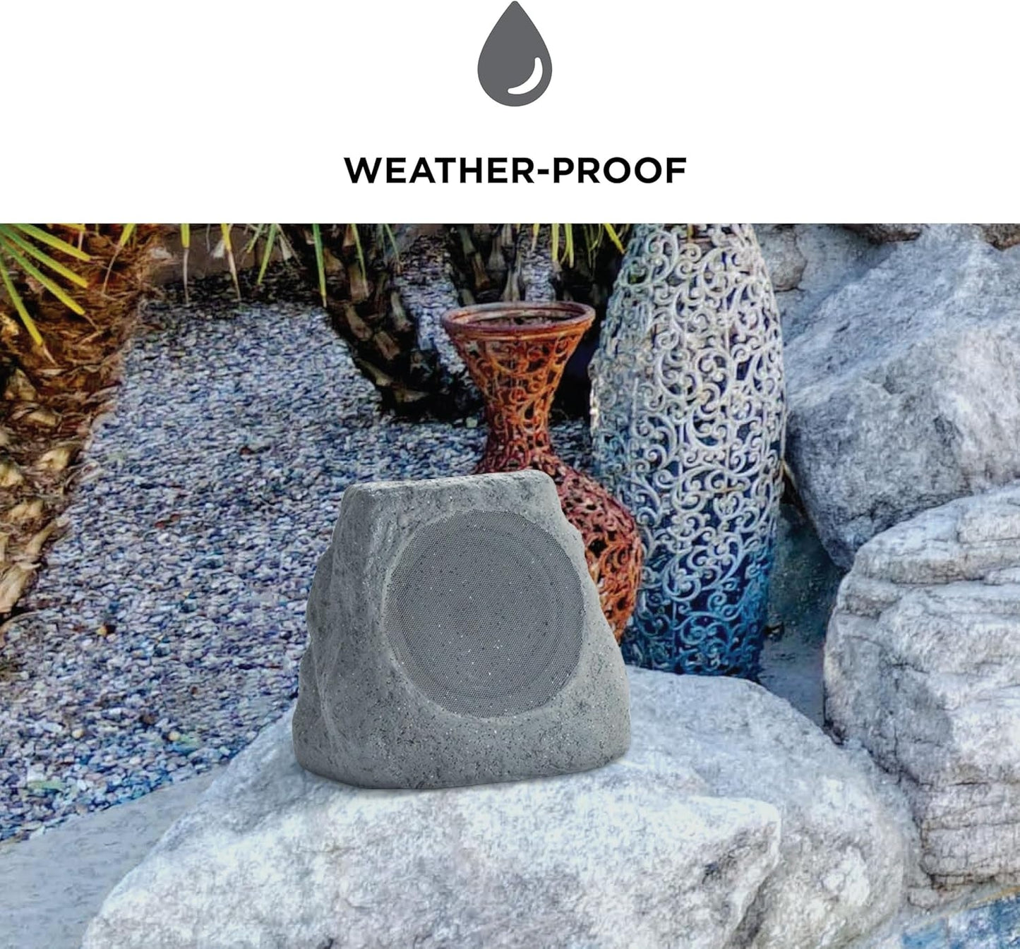 ION Audio Sol Stone Link Solar Rechargeable Outdoor Speaker with Multi-Sync ISP176