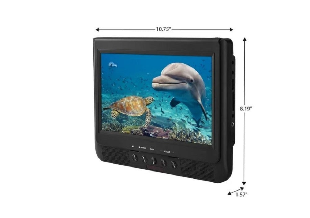 Onn 10" Dual Screen DVD Player with Digital Panel, Black 100122641