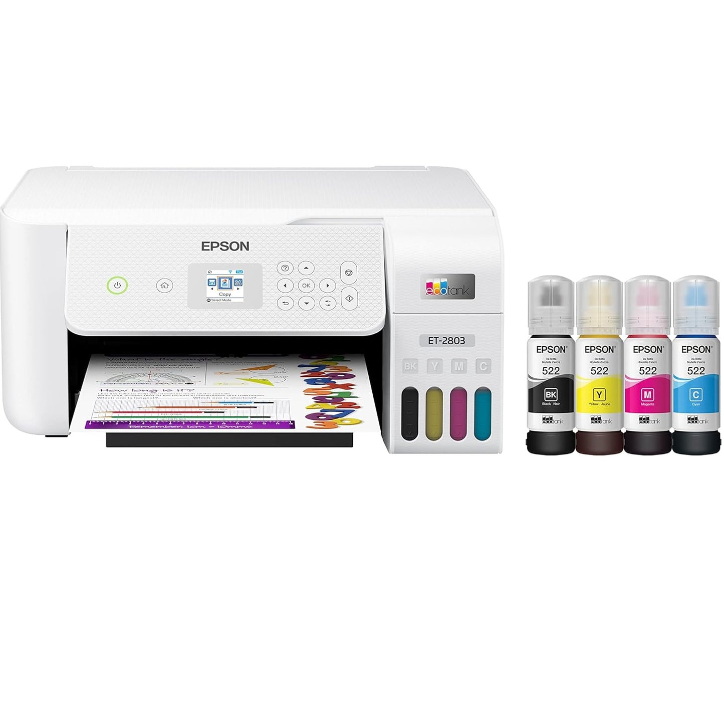 Epson EcoTank ET-2803 Wireless Color All-in-One Printer with Scan and Copy