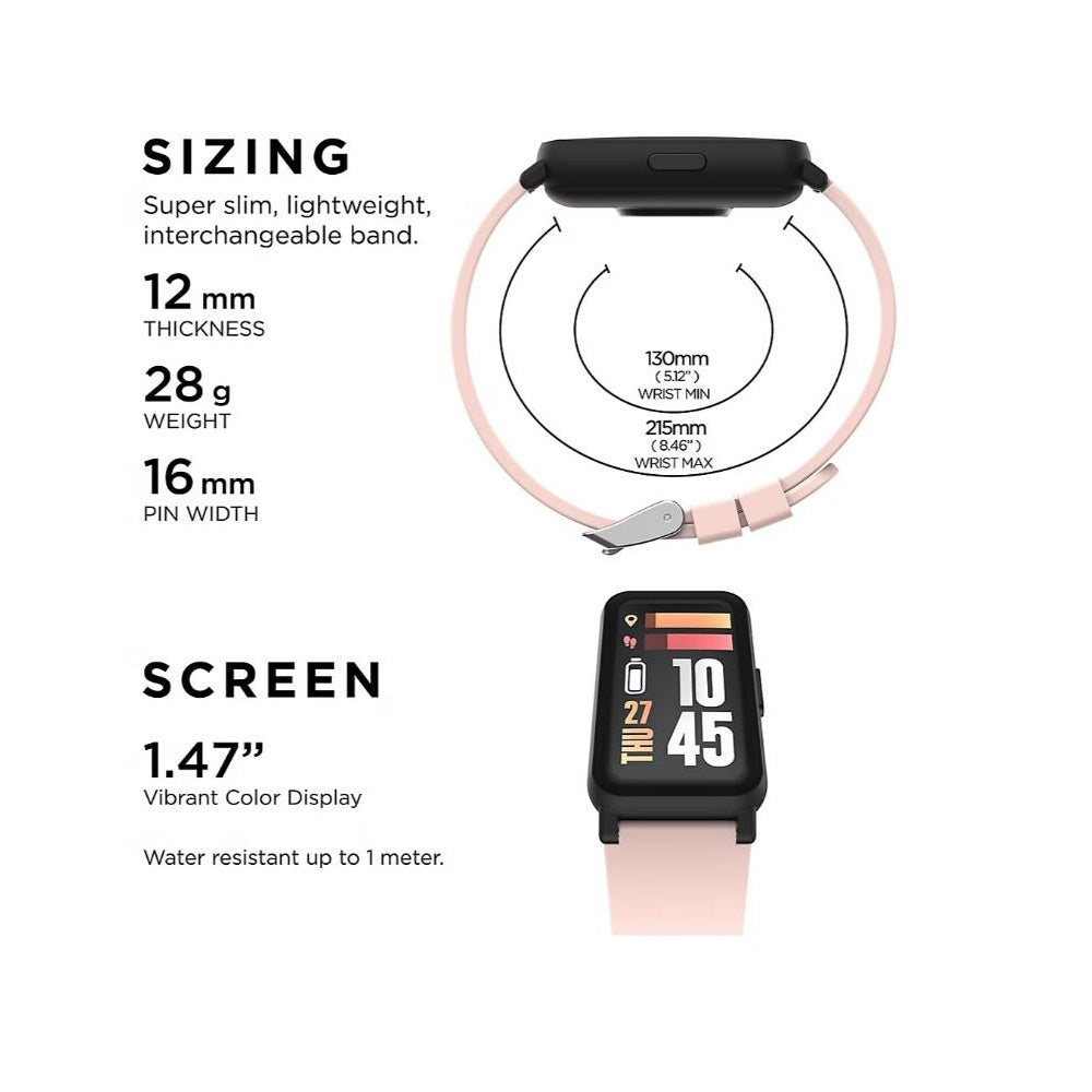 iTouch Active 4 Unisex Blush Smartwatch Fitness Tracker TC4S01-G12