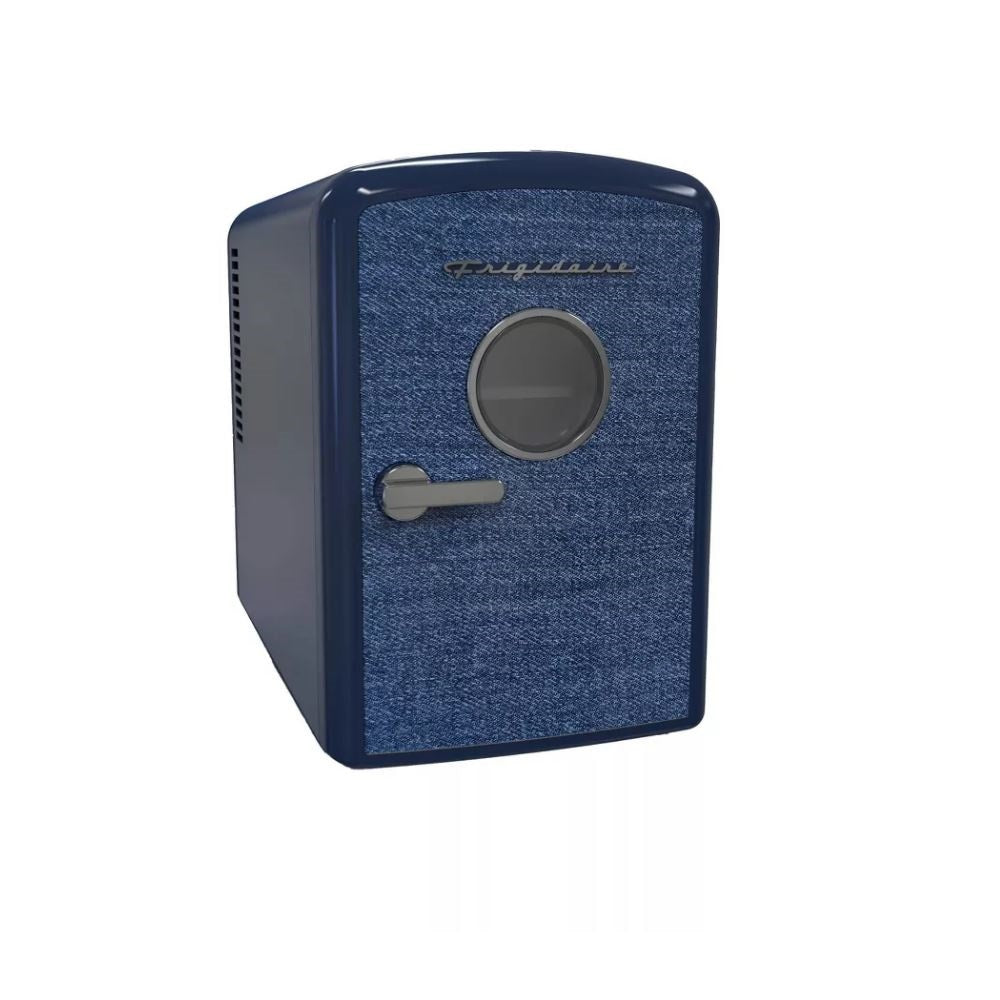 Frigidaire 9 Can Denim Retro Beverage Portable Mini Refrigerator EFMIS199INDIGO