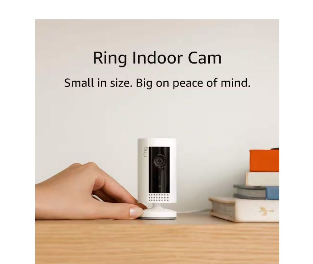 Ring Indoor Cam (1st Gen) Plug-In Smart Security Wi-Fi Video Camera with 2-Way Talk and Night Vision, White 8SN1S9-WEN0