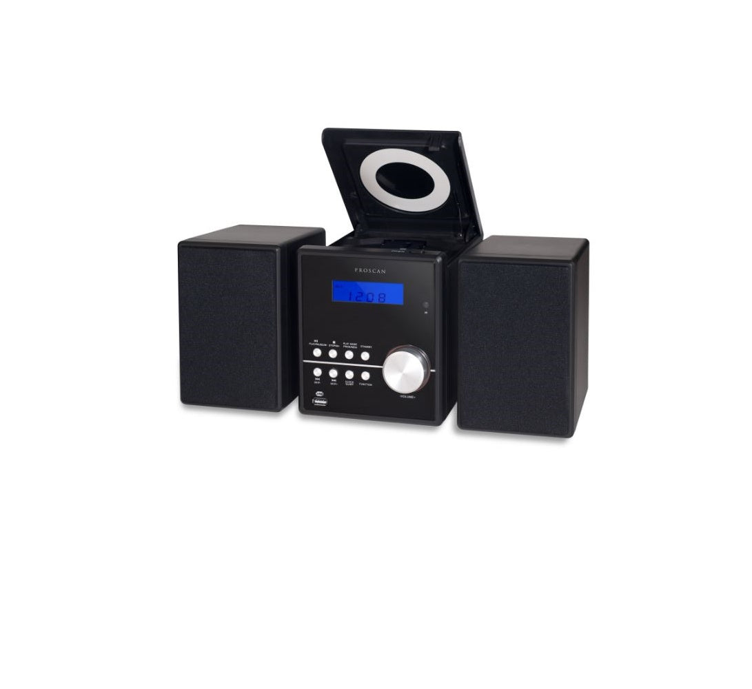 Proscan Micro Home Stereo System with CD Player FM Radio and Bluetooth PRCD804BT