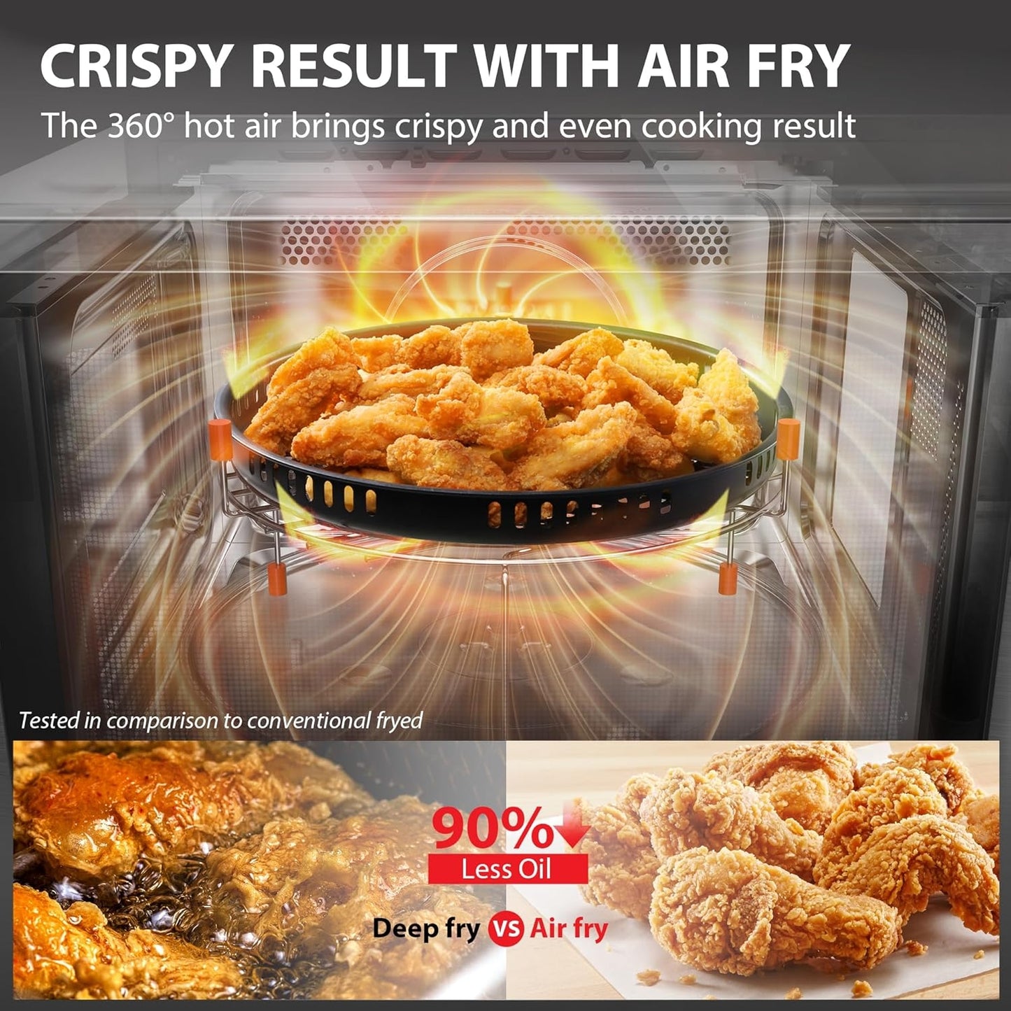 Toshiba 1.0 Cu. ft 8-in-1 Air Fryer Microwave Oven Combo, 1000 Watts, Black Stainless Steel, ML2-EC10SA(BS)