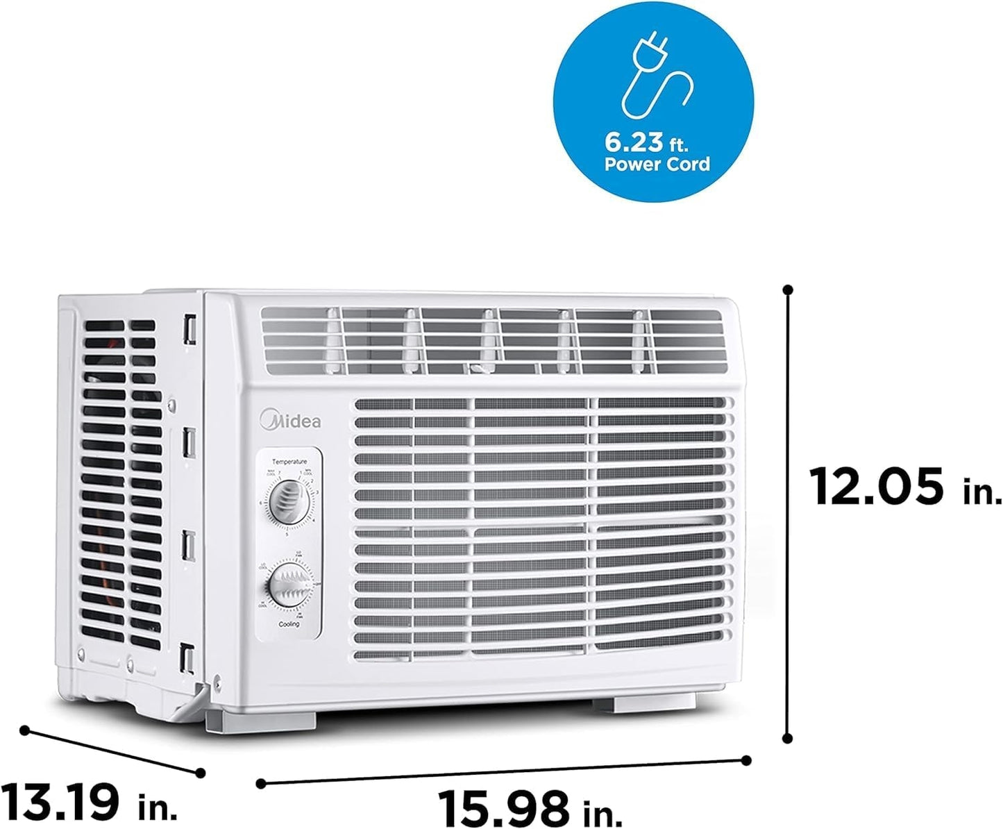 Midea 5,000 BTU EasyCool Small Window Air Conditioner Cool up to 150 Sq. Ft. White MAW05M1BWT