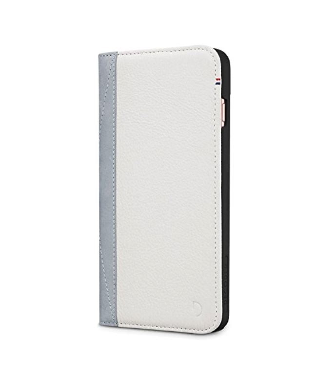 Decoded Leather White/Grey Wallet Case f/ iPhone 8 Plus / 7 Plus / 6s & 6 Plus
