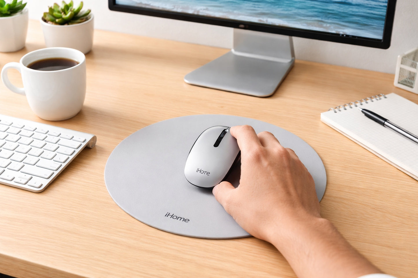 iHome 2.4G Wireless Mouse with Mousepad Bundle Grey 2IHMS2266G0L2