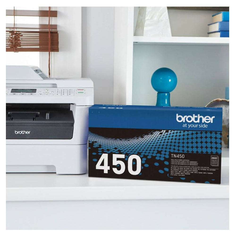 Brother TN450 High-Yield Toner Cartridge - Black